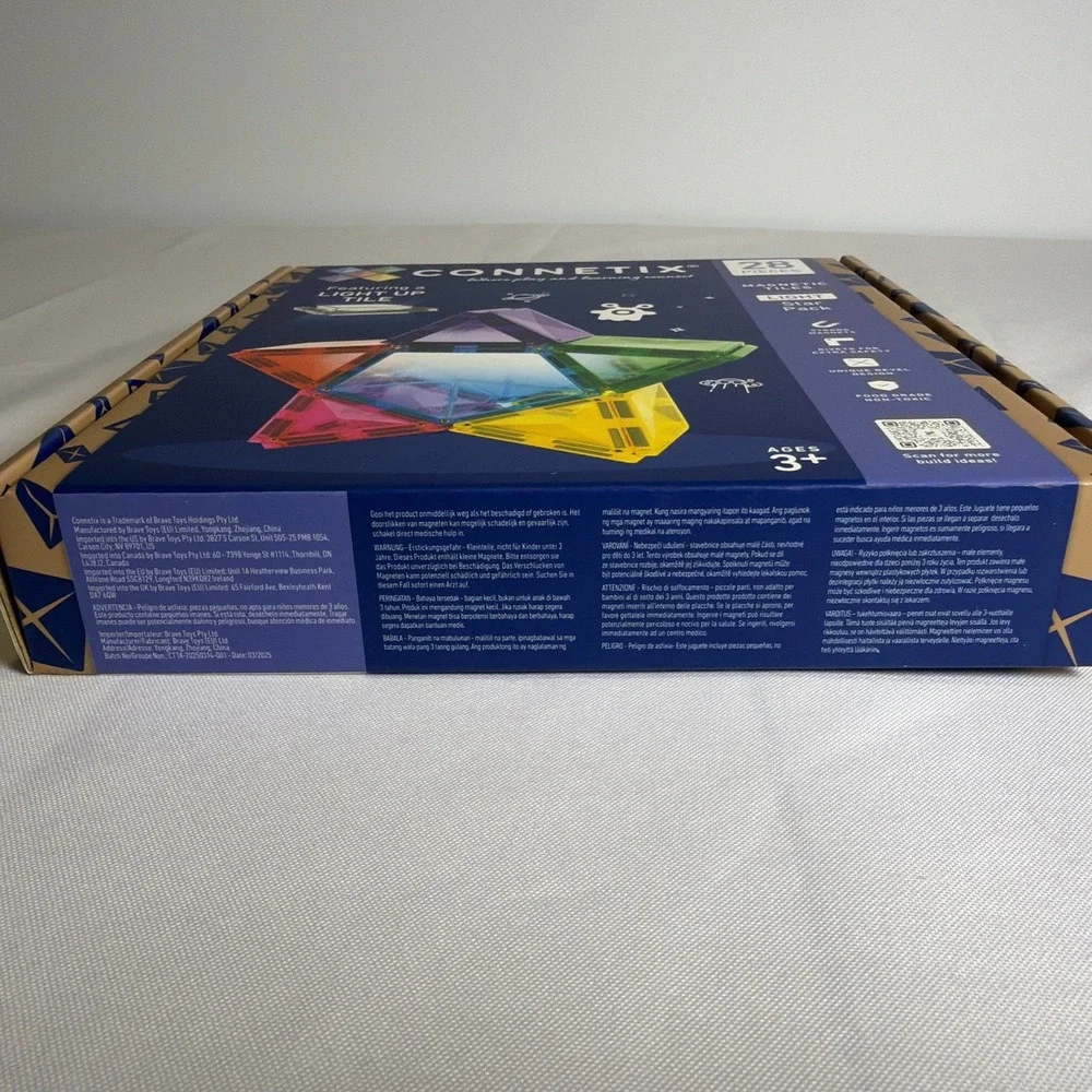 Connetix Magnetic Tiles Light Star Pack 28pc STEM Building Toy Light-Up Tile